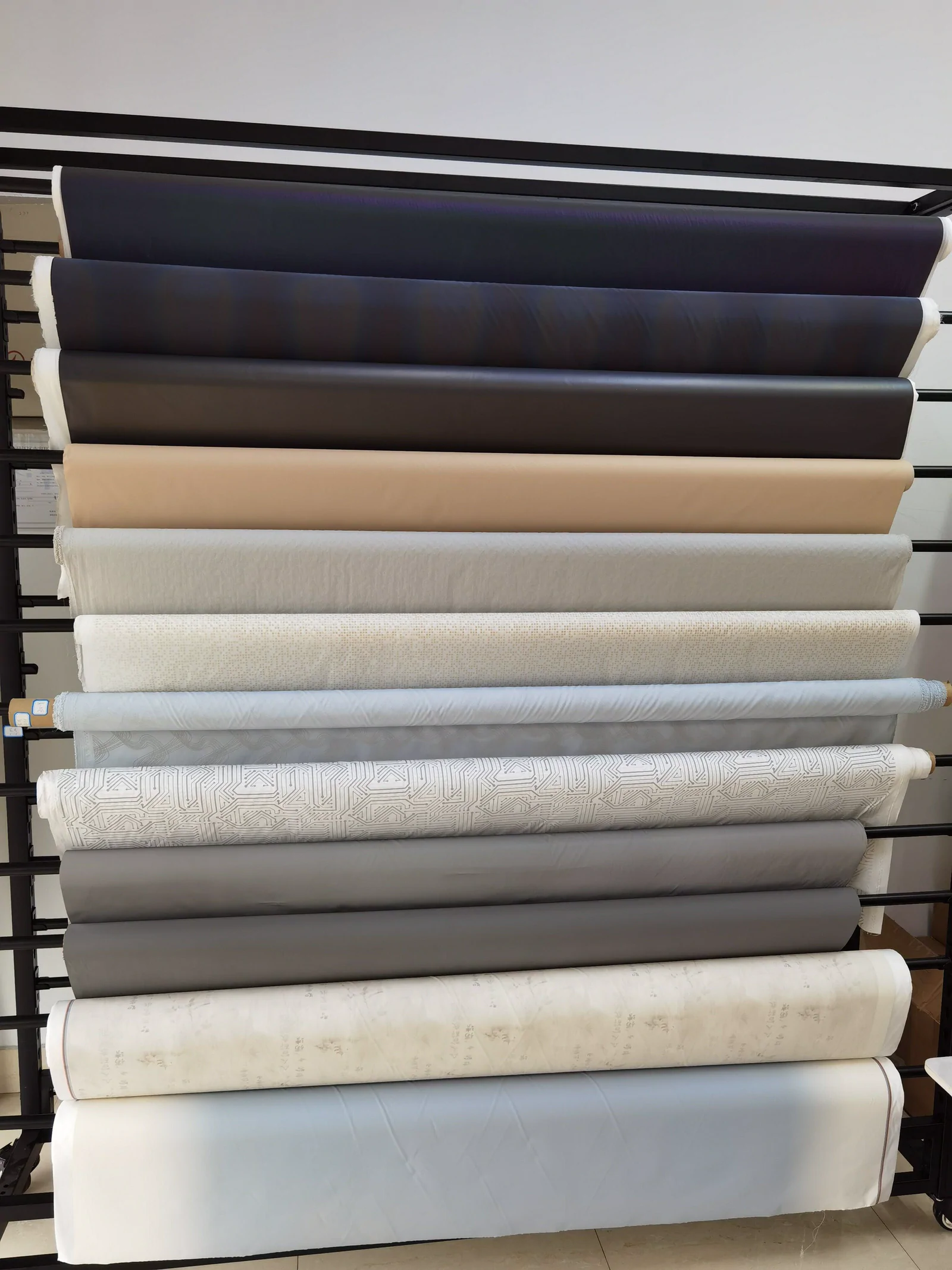 Material rolls arranged for physical sourcing review