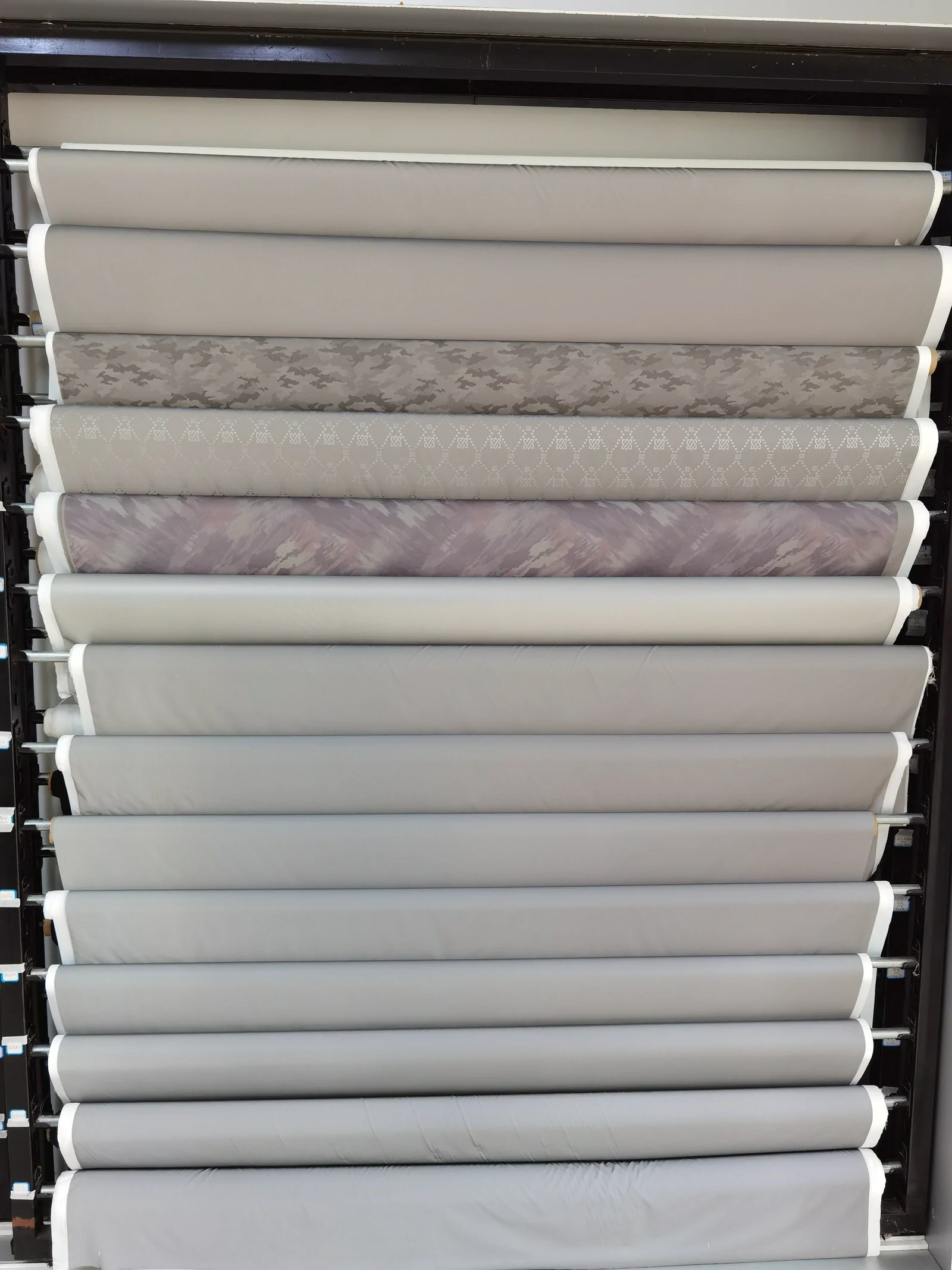 Material rolls arranged for physical sourcing review