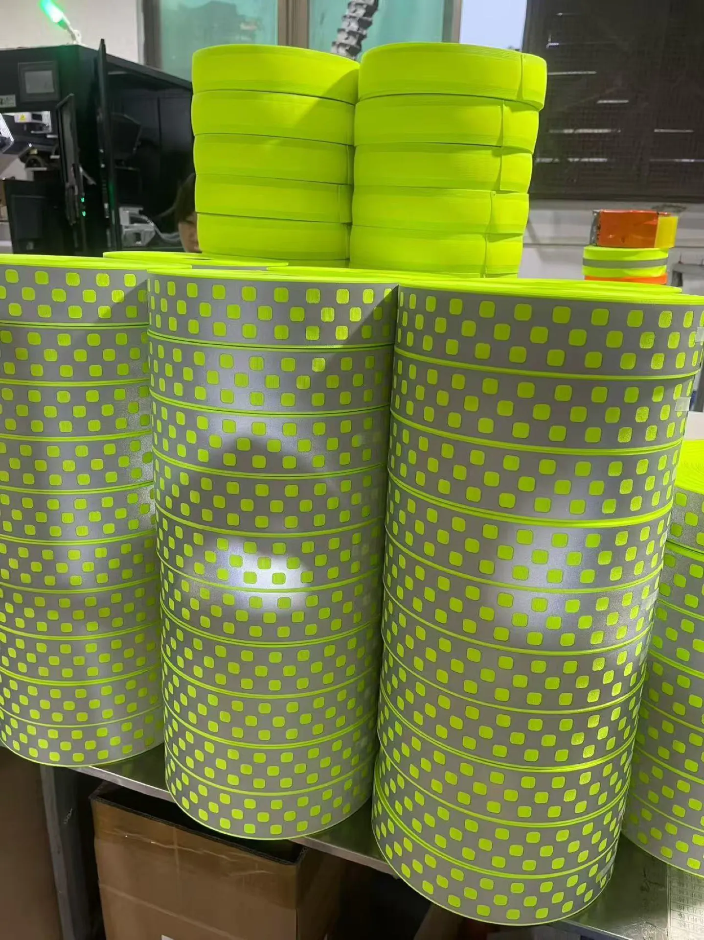 Reflective material rolls prepared for product development